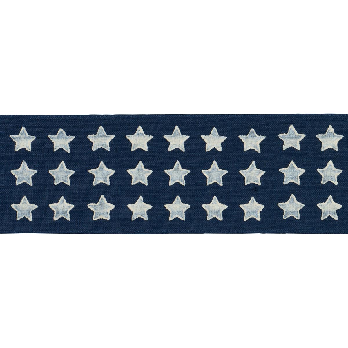 Schumacher Navy Astra Block Print Tape