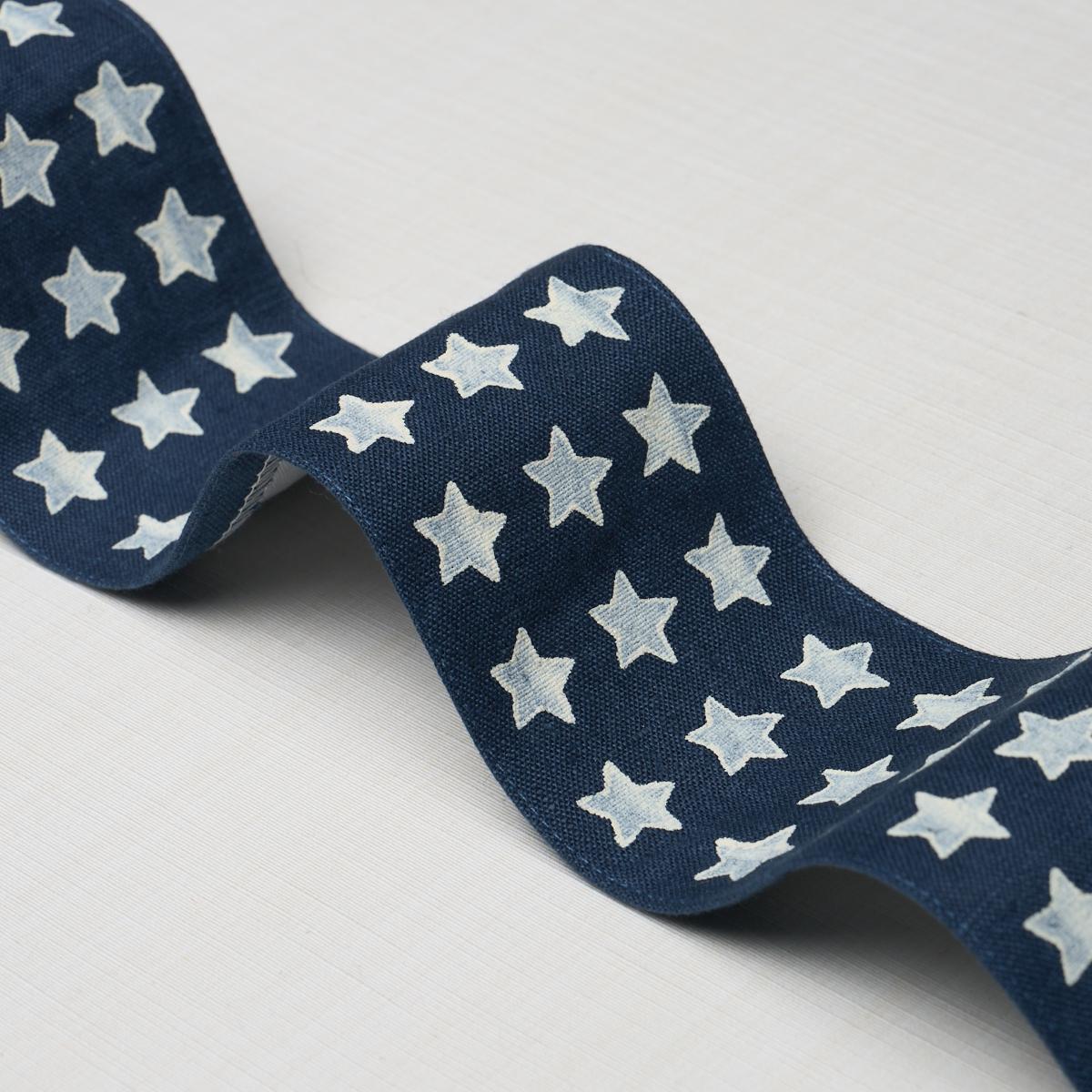 Schumacher Navy Astra Block Print Tape
