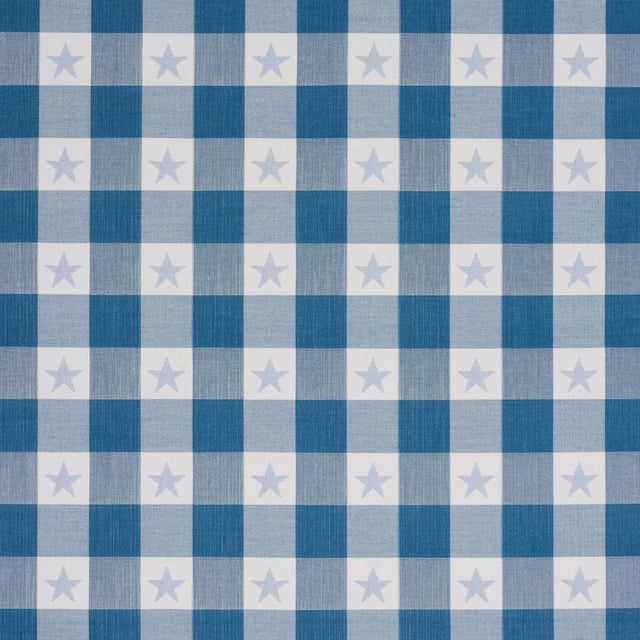 Schumacher Independence Plaid Blue Fabric