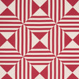 Schumacher Square In A Square Red Fabric