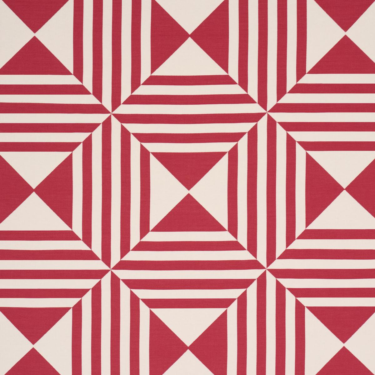 Schumacher Square In A Square Red Fabric
