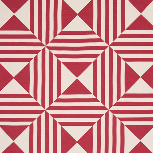 Schumacher Square In A Square Red Fabric
