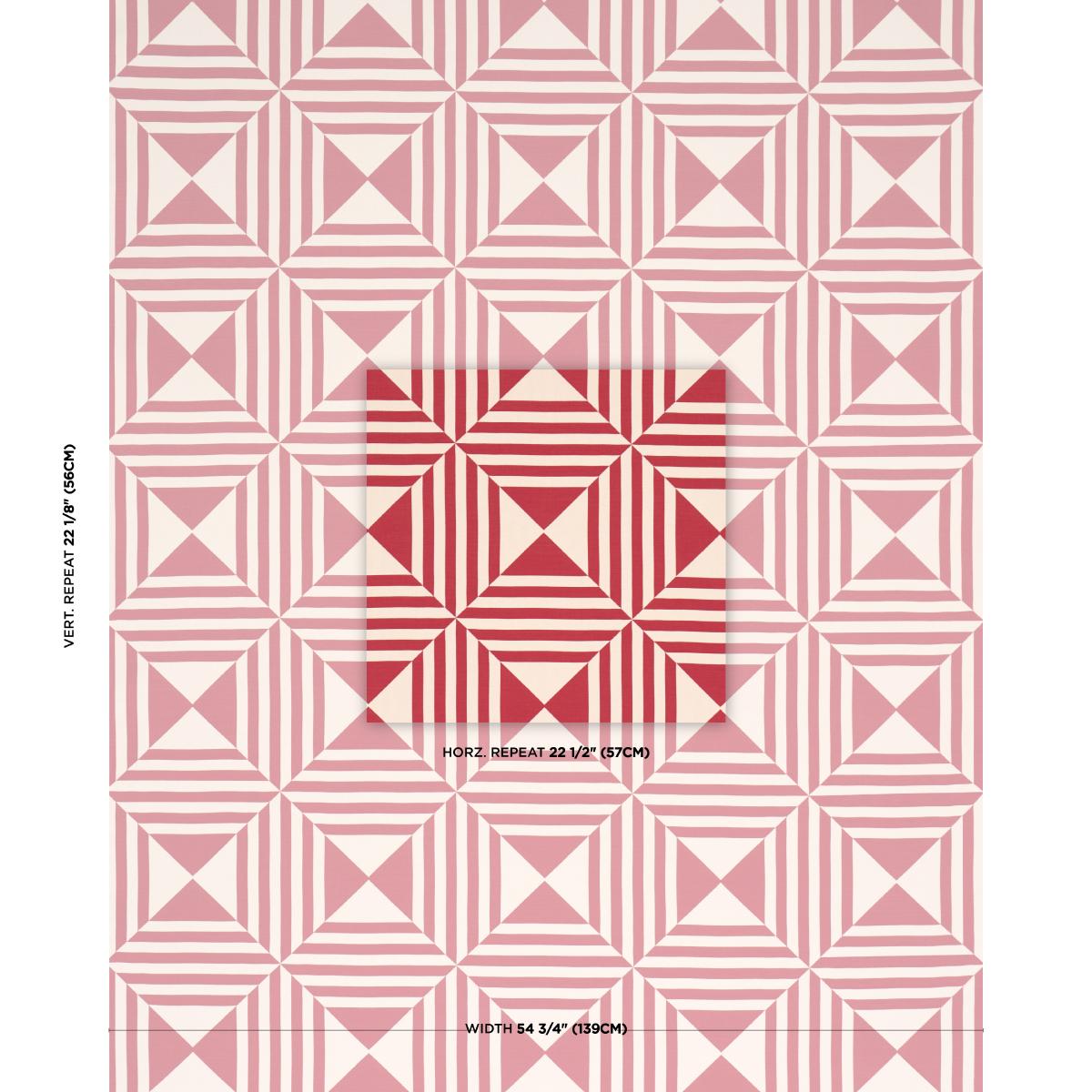 Schumacher Square In A Square Red Fabric