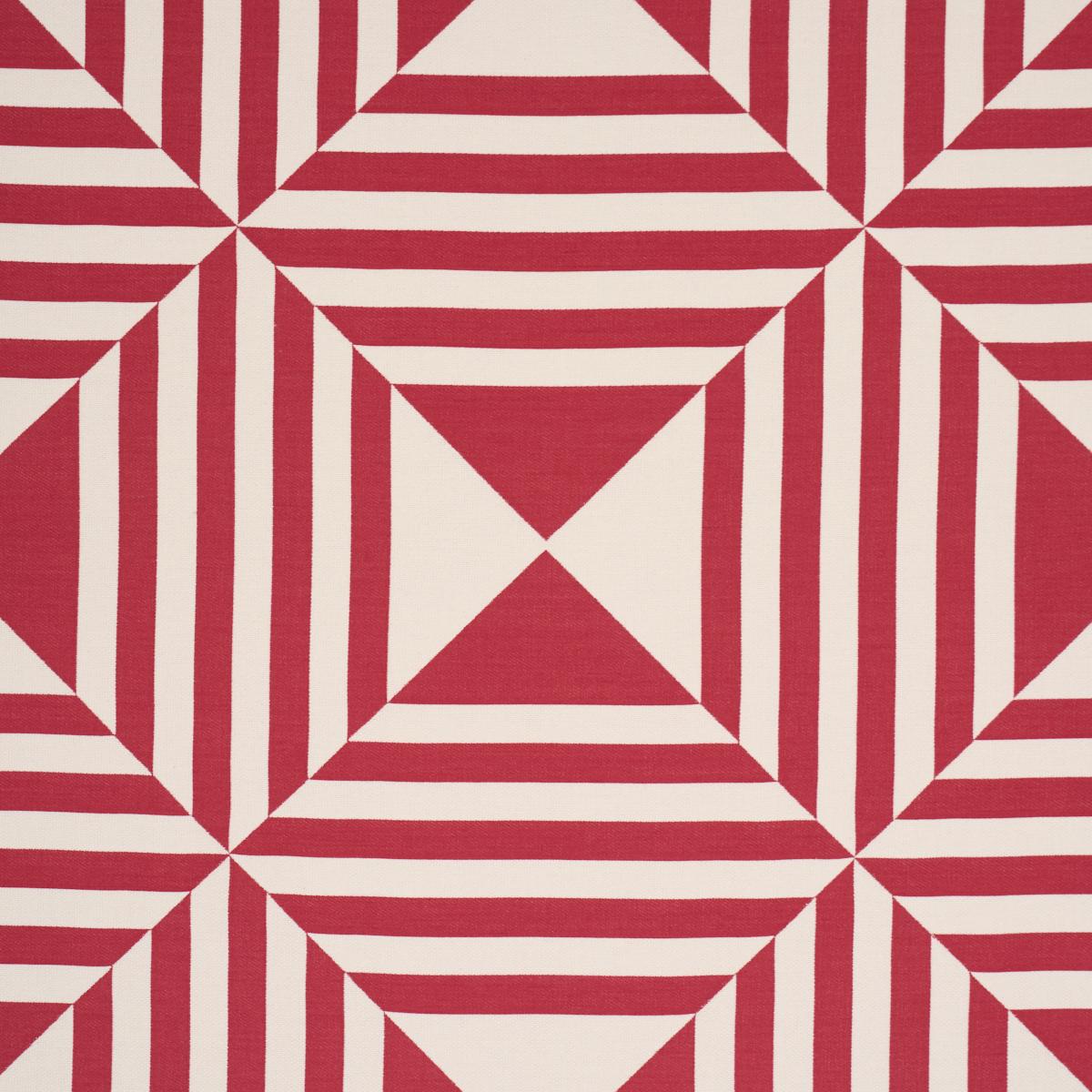 Schumacher Square In A Square Red Fabric