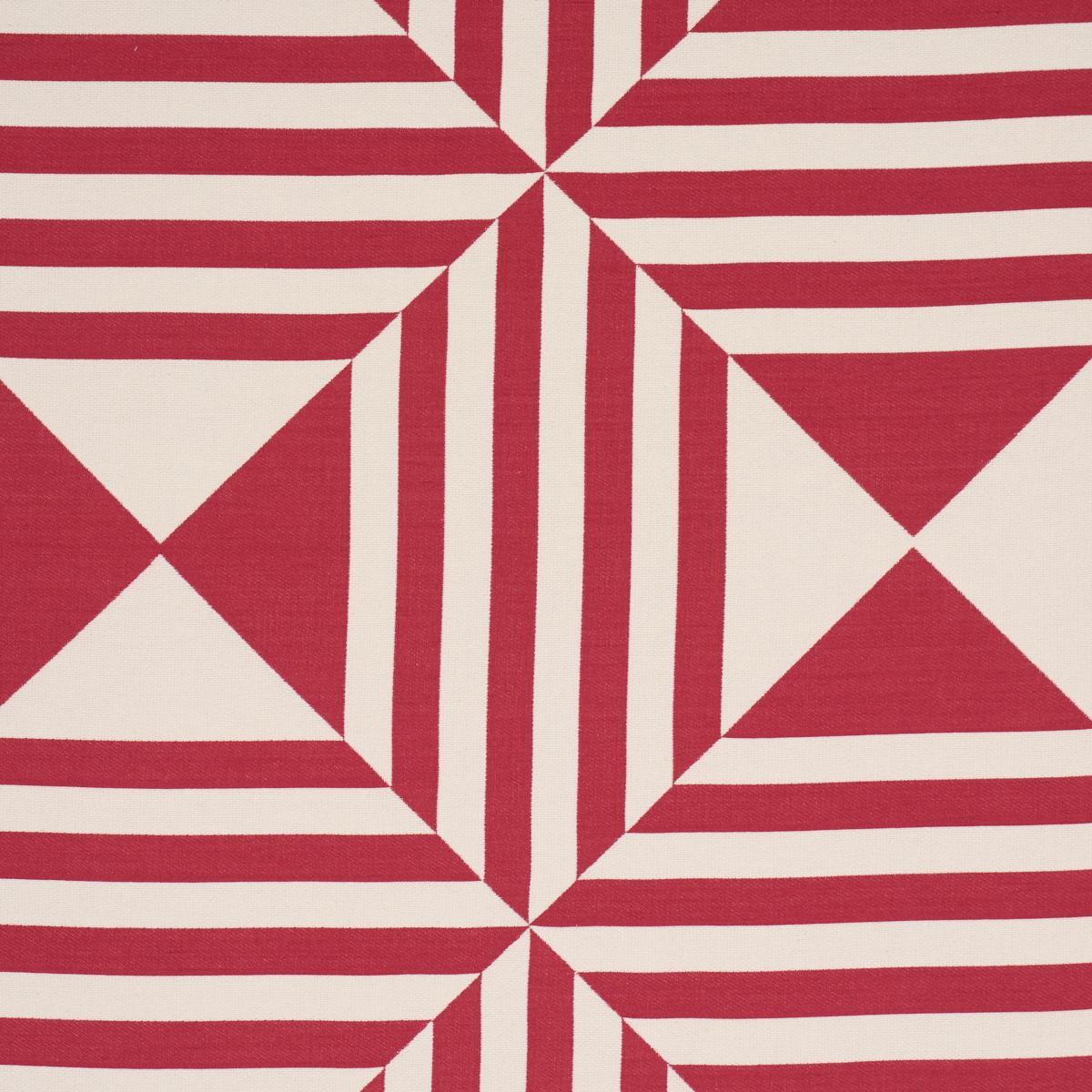 Schumacher Square In A Square Red Fabric