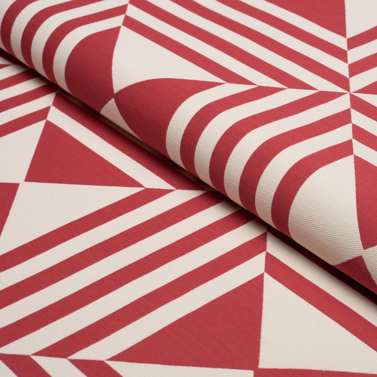 Schumacher Square In A Square Red Fabric