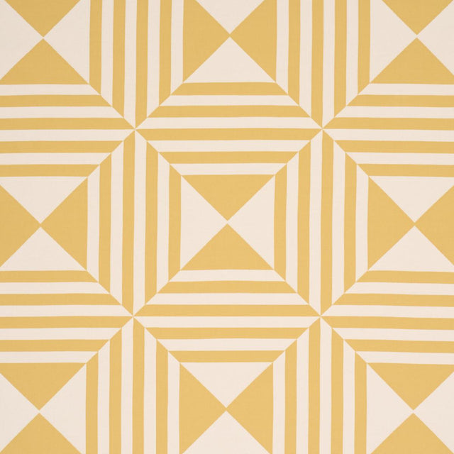 Schumacher Square In A Square Yellow Fabric