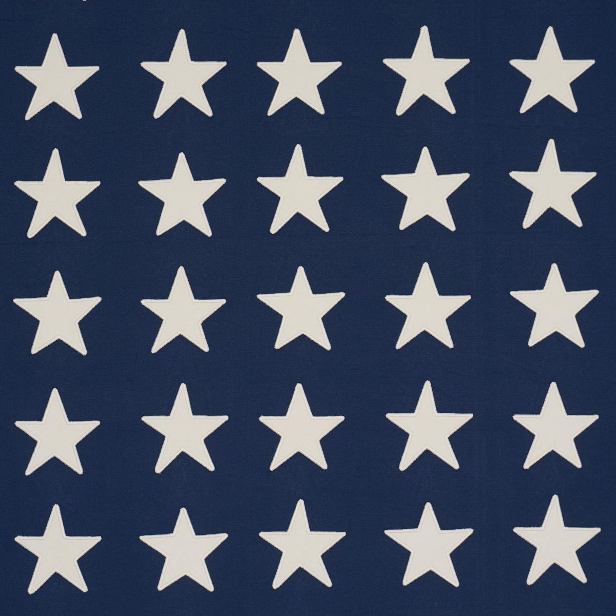 Schumacher Starfield Appliqué Navy Fabric