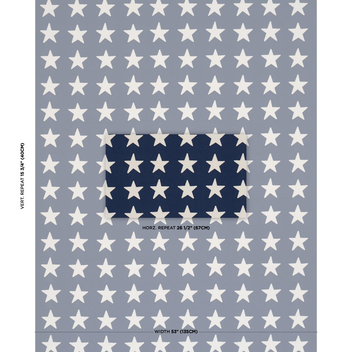 Schumacher Starfield Appliqué Navy Fabric