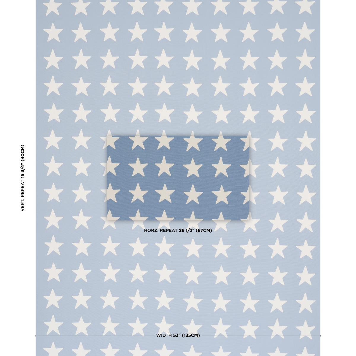 Schumacher Starfield Appliqué Sky Fabric