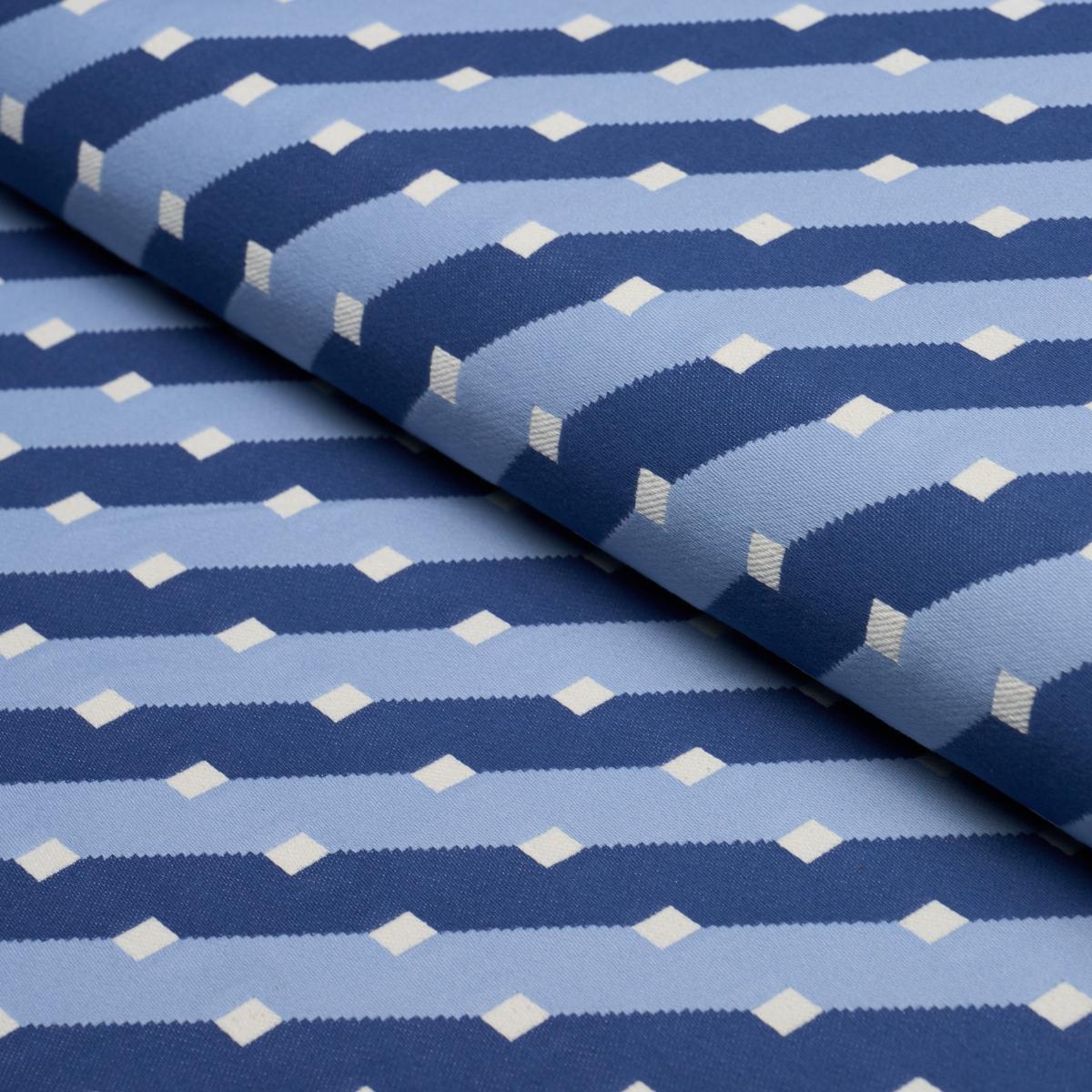 Schumacher Zilla Stripe Blues Fabric