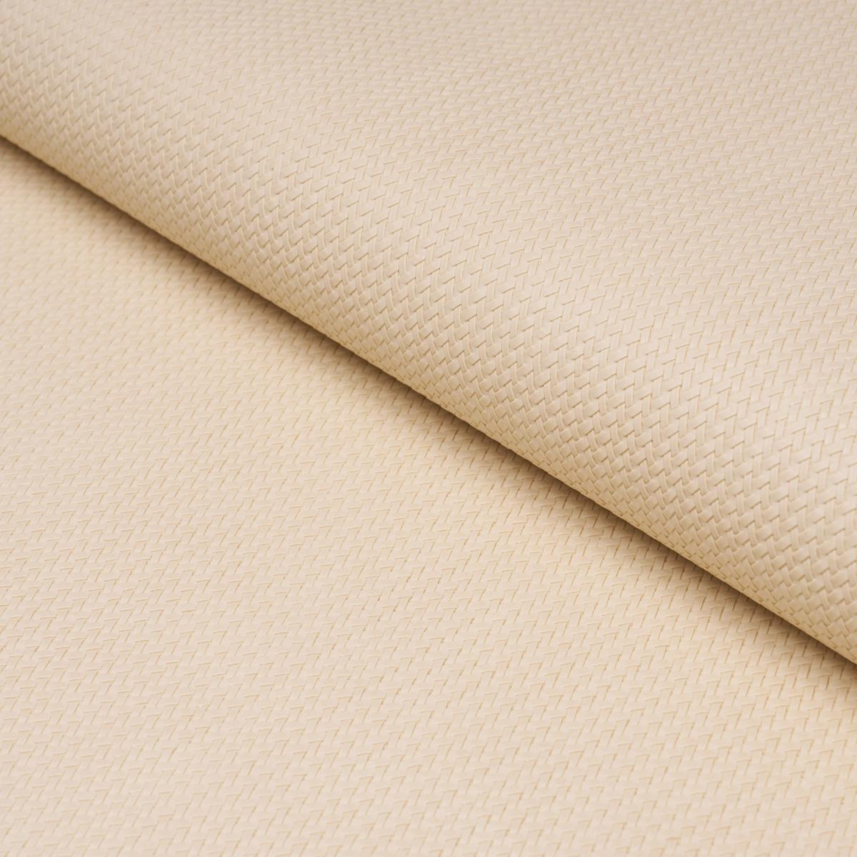 Schumacher Vegan Leather Rattan Indoor/Outdoor Cream Fabric