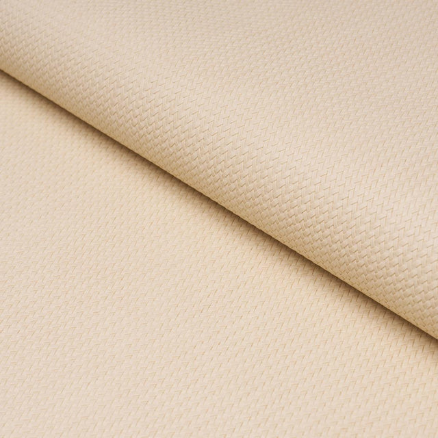 Schumacher Vegan Leather Rattan Indoor/Outdoor Cream Fabric