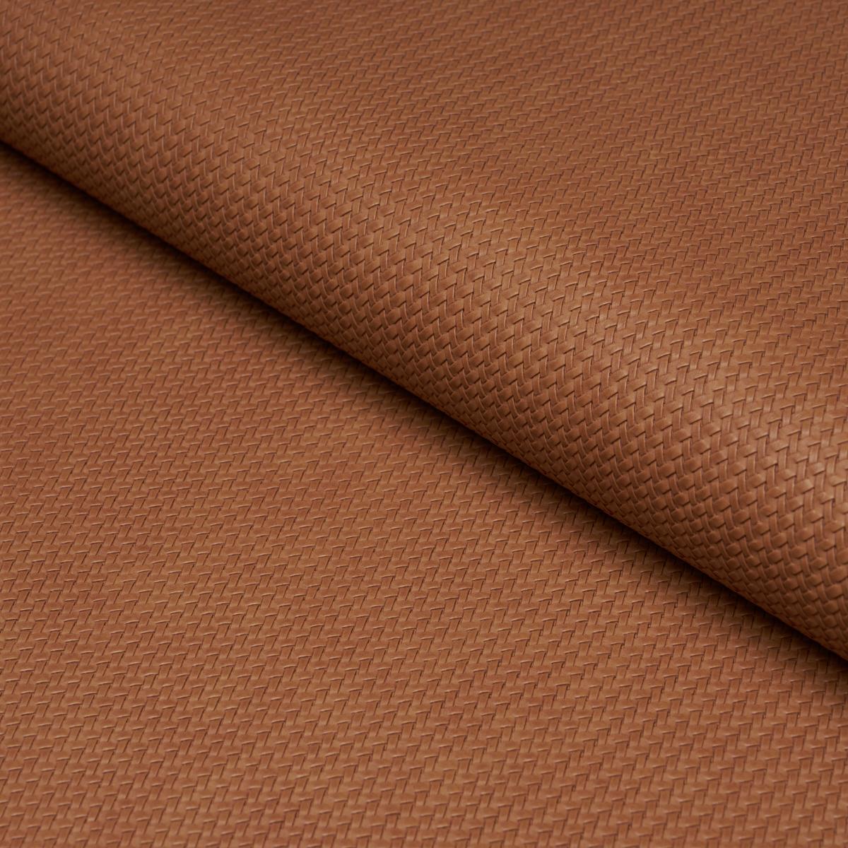 Schumacher Vegan Leather Rattan Indoor/Outdoor Caramel Fabric