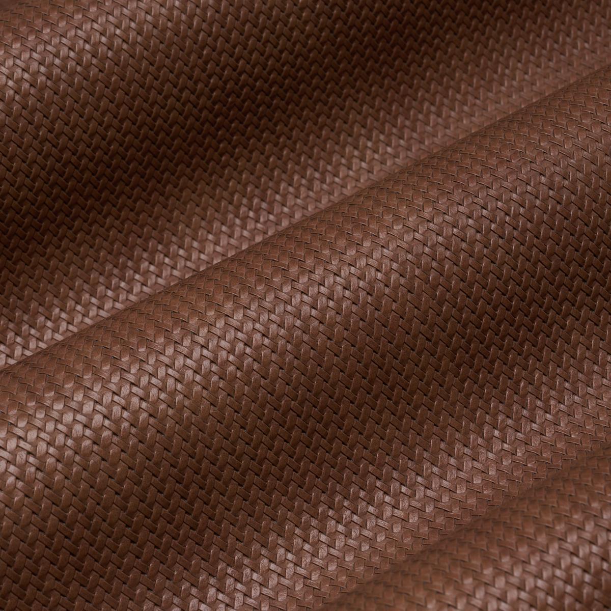 Schumacher Vegan Leather Rattan Indoor/Outdoor Chocolate Fabric