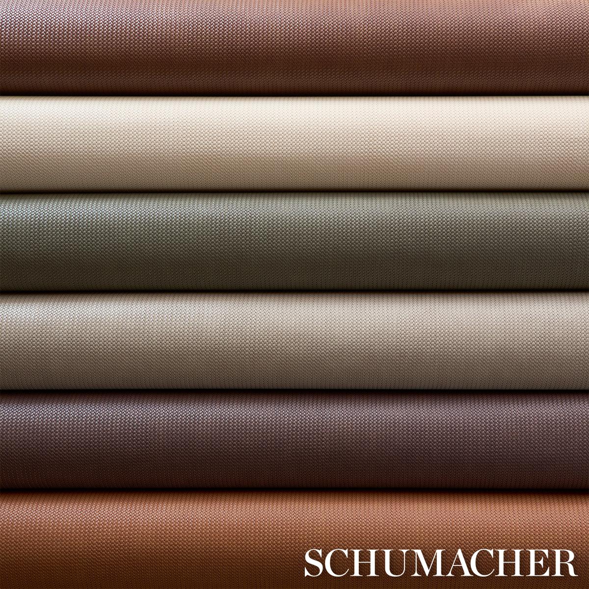 Schumacher Vegan Leather Rattan Indoor/Outdoor Chocolate Fabric