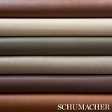 Schumacher Vegan Leather Rattan Indoor/Outdoor Chocolate Fabric
