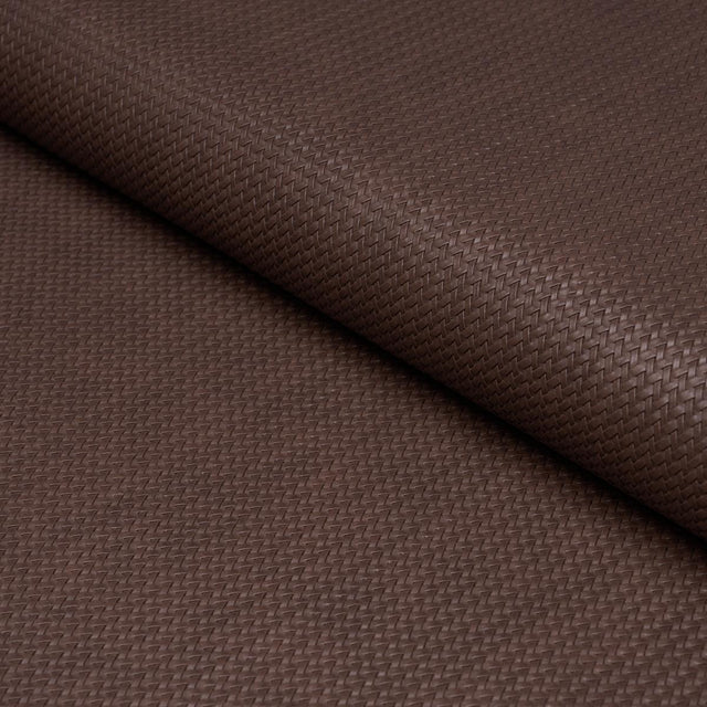 Schumacher Vegan Leather Rattan Indoor/Outdoor Brown Fabric