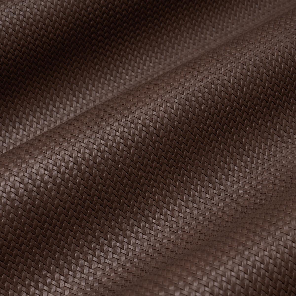 Schumacher Vegan Leather Rattan Indoor/Outdoor Brown Fabric