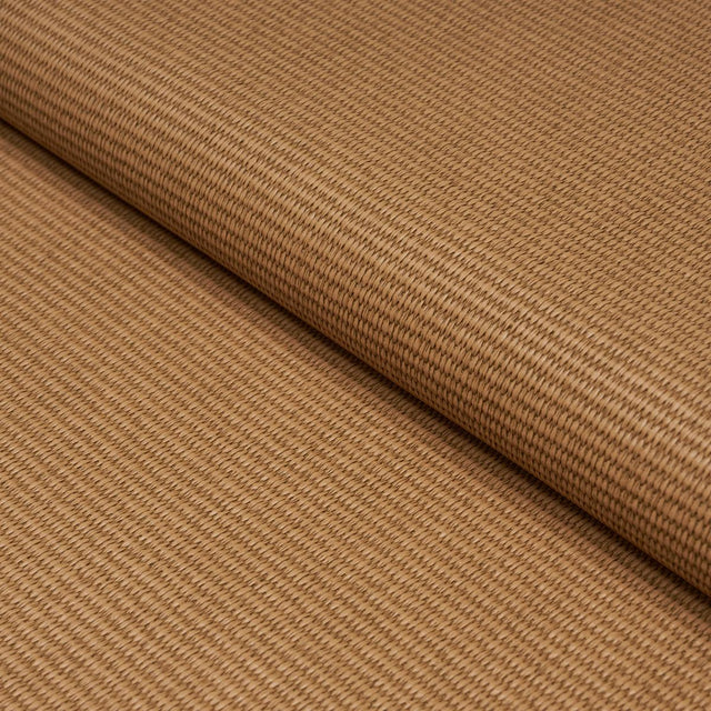 Schumacher Vegan Leather Basketweave In/Out Camel Fabric
