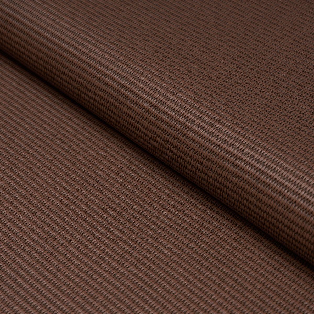 Schumacher Vegan Leather Basketweave In/Out Chocolate Fabric