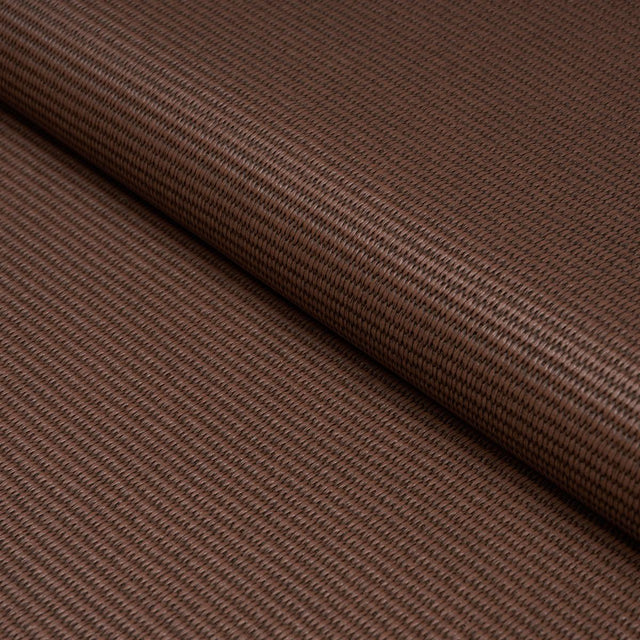 Schumacher Vegan Leather Basketweave In/Out Chocolate Fabric