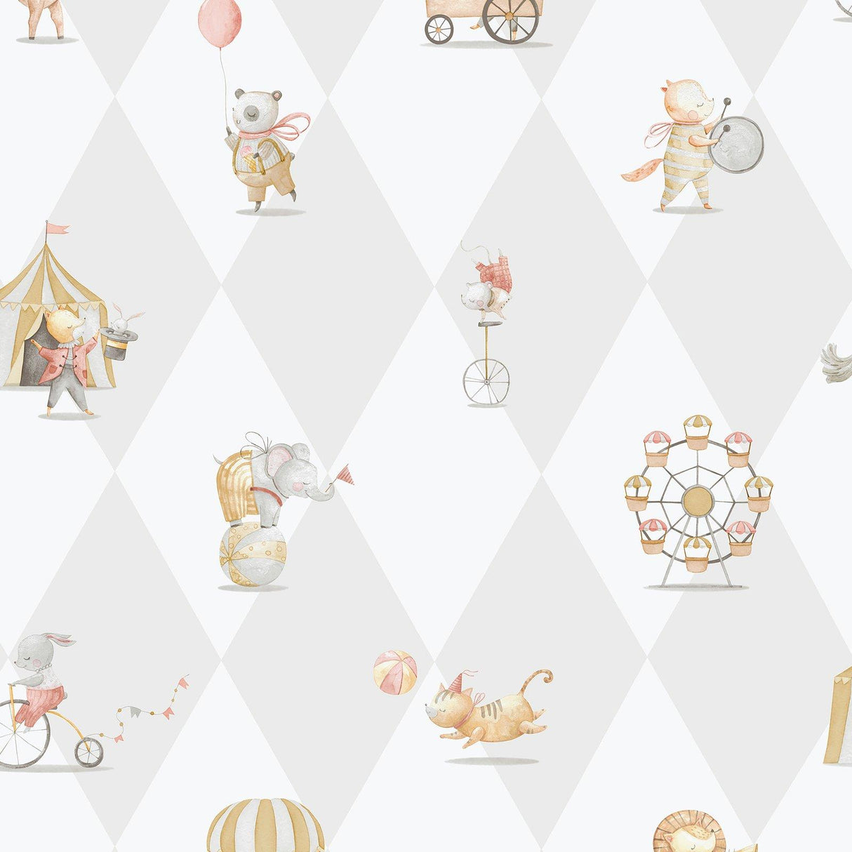 Galerie 282-3 Bambino Cirque Silver Grey Wallpaper 282-3 Silver Grey Wallpaper