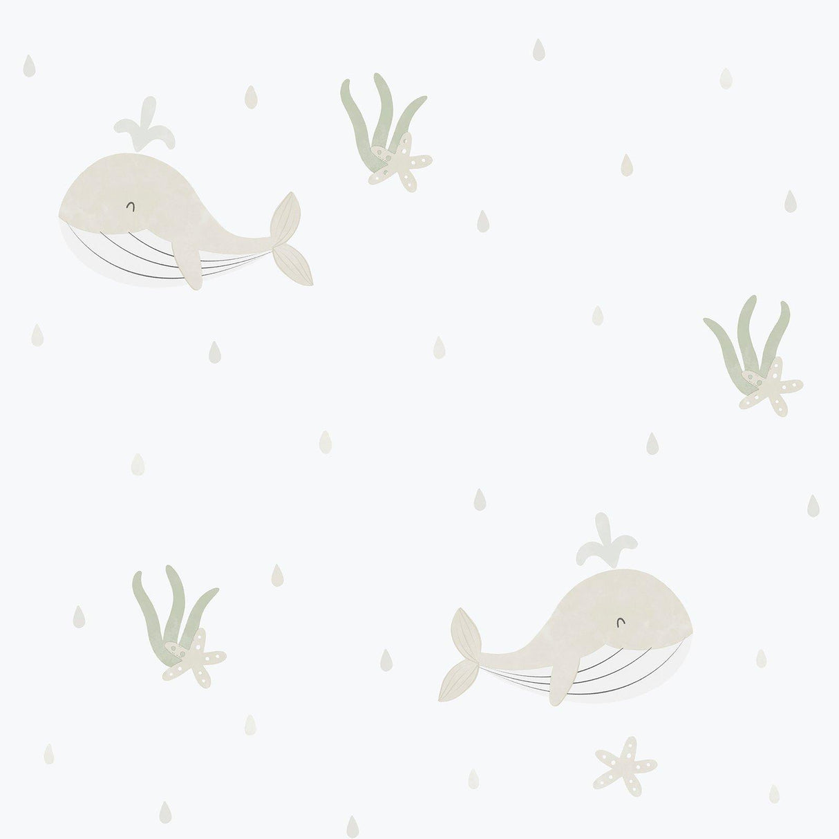 Galerie 281-3 Bambino Little Whales Beige Wallpaper 281-3 Beige Wallpaper