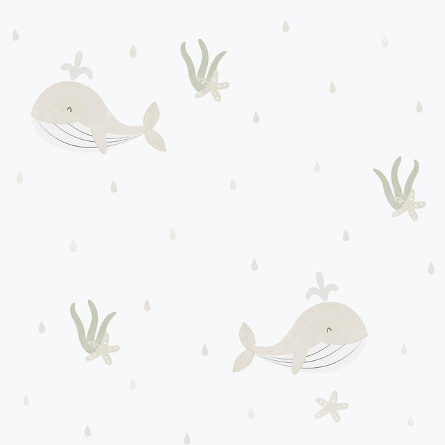Galerie 281-3 Bambino Little Whales Beige Wallpaper 281-3 Beige Wallpaper