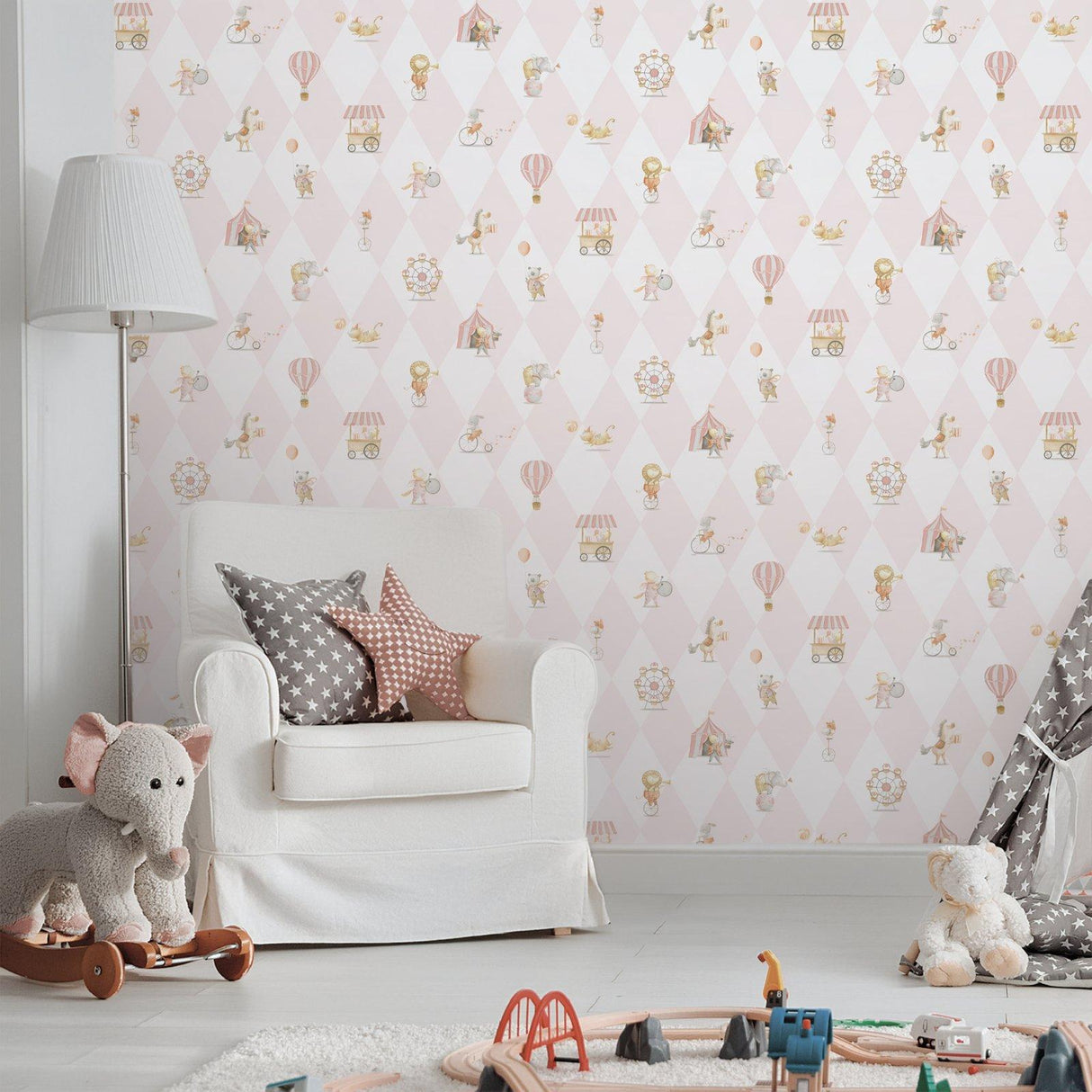 Galerie 282-1 Bambino Cirque Pink Wallpaper 282-1 Pink Wallpaper