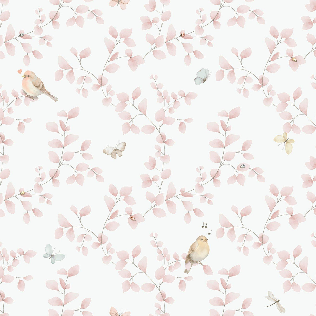 Galerie 284-1 Bambino Birdy Pink Wallpaper 284-1 Pink Wallpaper