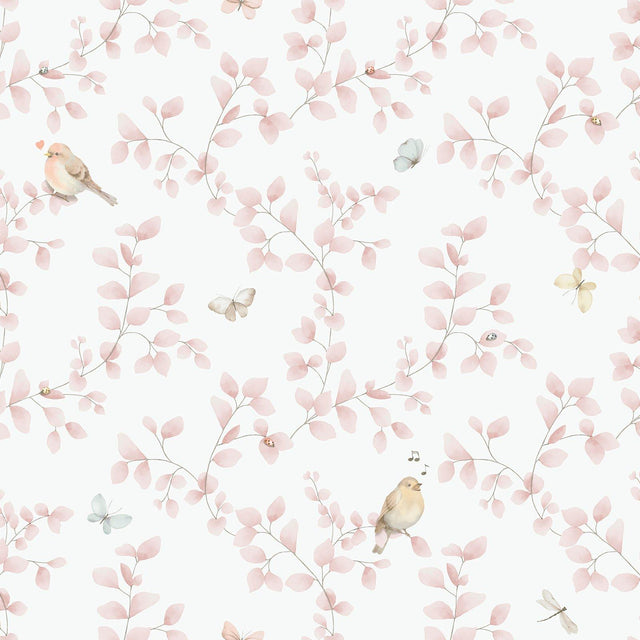 Galerie 284-1 Bambino Birdy Pink Wallpaper 284-1 Pink Wallpaper