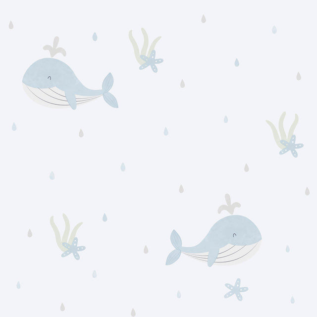 Galerie 281-2 Bambino Little Whales Blue Wallpaper 281-2 Blue Wallpaper