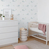 Galerie 281-2 Bambino Little Whales Blue Wallpaper 281-2 Blue Wallpaper