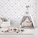 Galerie 282-2 Bambino Cirque Blue Wallpaper 282-2 Blue Wallpaper