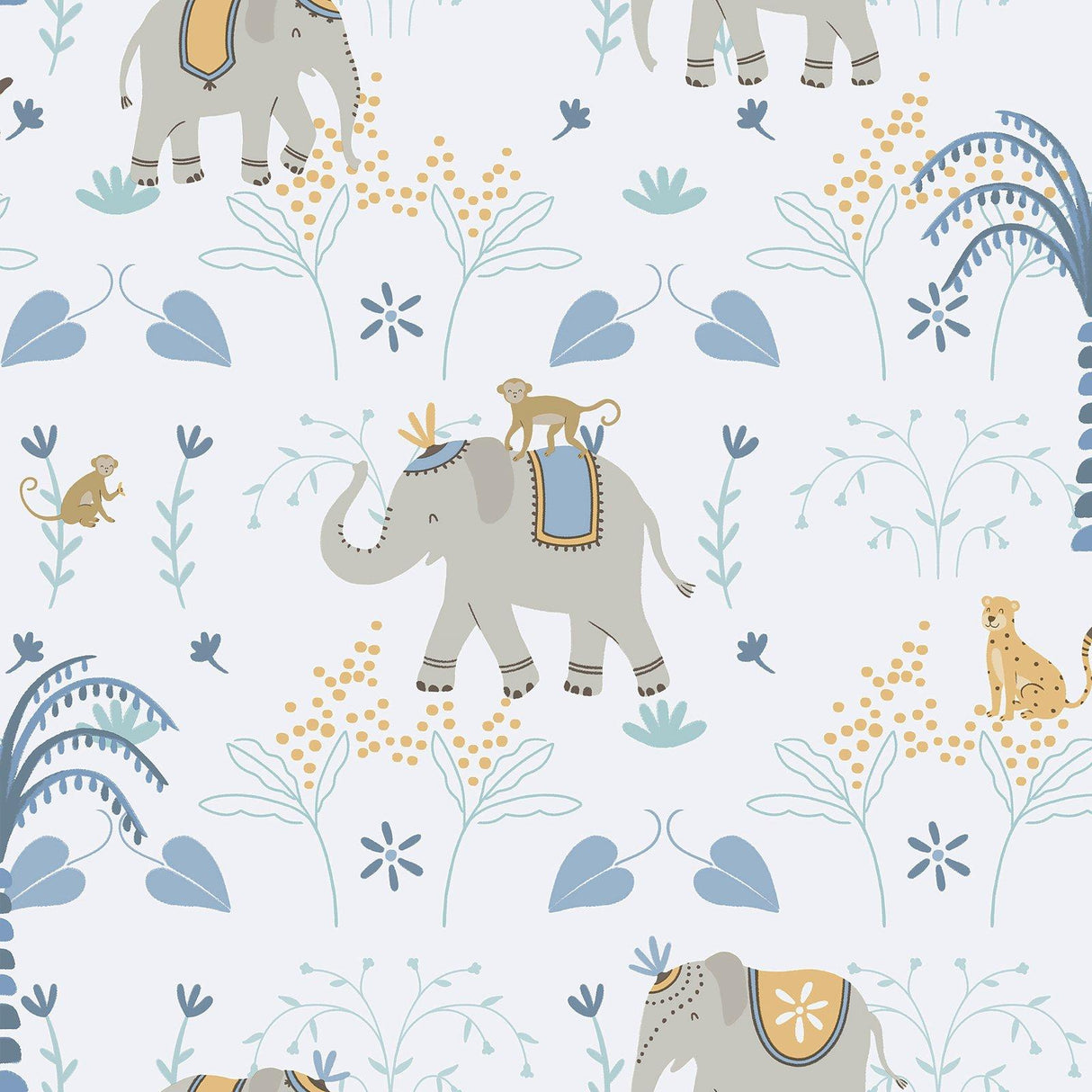 Galerie 285-2 Bambino Elefun Blue Wallpaper 285-2 Blue Wallpaper