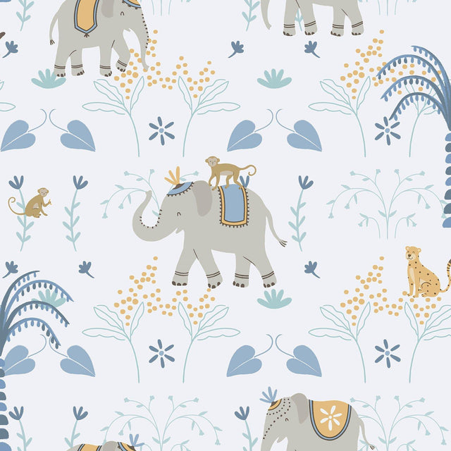 Galerie 285-2 Bambino Elefun Blue Wallpaper 285-2 Blue Wallpaper