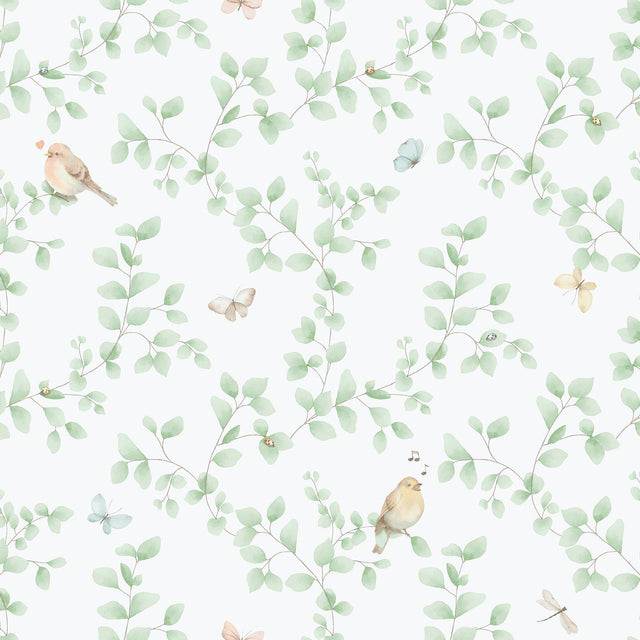 Galerie 284-3 Bambino Birdy Green Wallpaper 284-3 Green Wallpaper