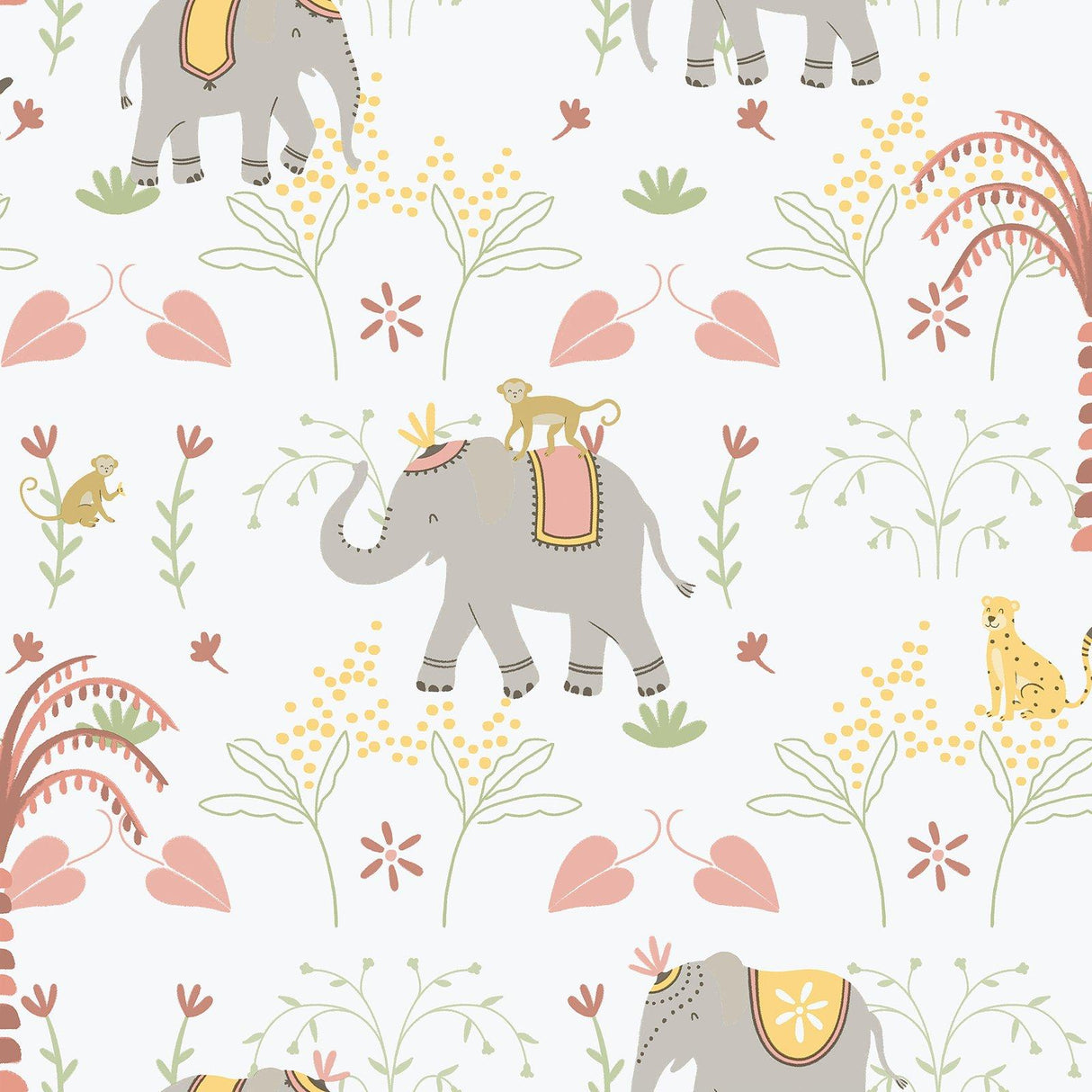 Galerie 285-4 Bambino Elefun Silver Grey Wallpaper 285-4 Silver Grey Wallpaper