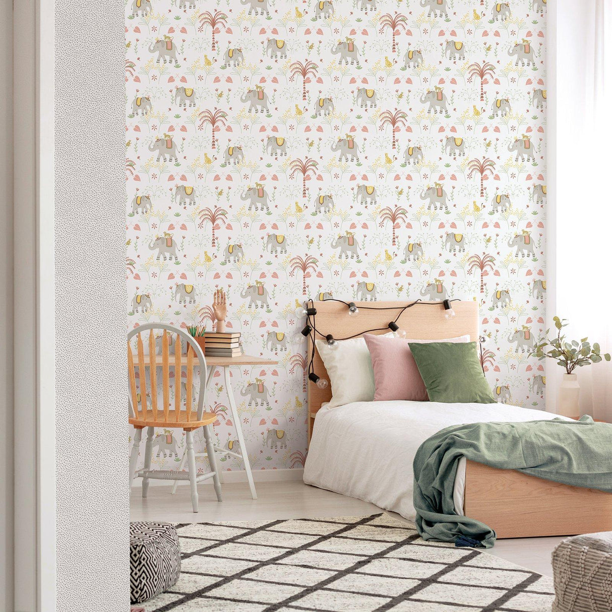 Galerie 285-4 Bambino Elefun Silver Grey Wallpaper 285-4 Silver Grey Wallpaper