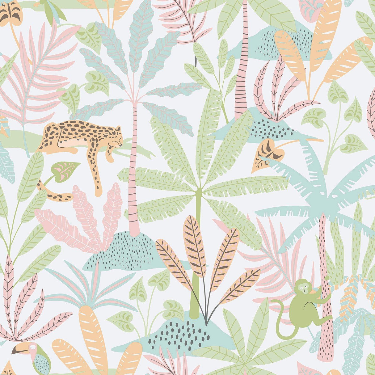 Galerie 286-1 Bambino Jungly Pink Wallpaper 286-1 Pink Wallpaper