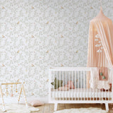 Galerie 284-2 Bambino Birdy Silver Grey Wallpaper 284-2 Silver Grey Wallpaper