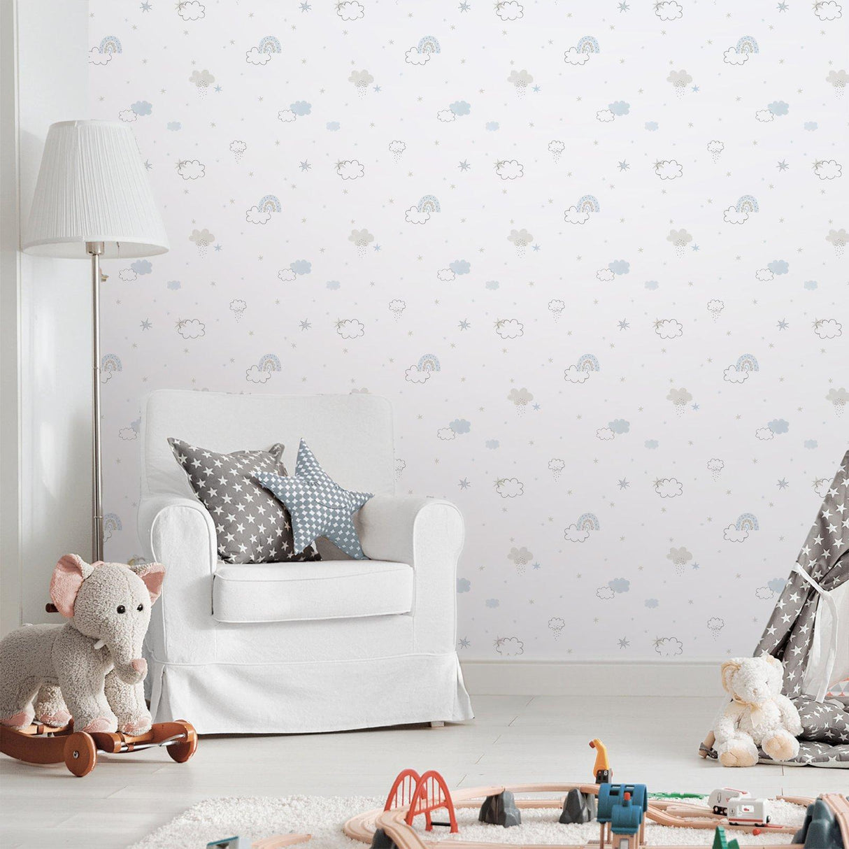 Galerie 288-2 Bambino Rainbow Blue Wallpaper 288-2 Blue Wallpaper