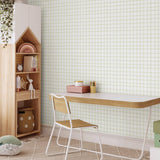 Galerie 290-4 Bambino Watercolour Checks Green Wallpaper 290-4 Green Wallpaper