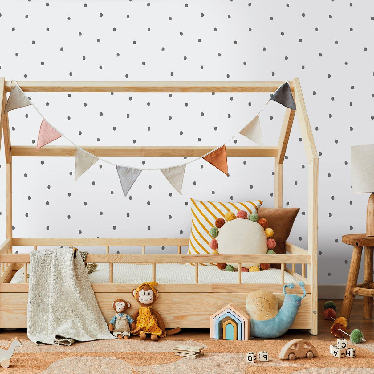 Galerie 291-4 Bambino Spotty Black Wallpaper 291-4 Black Wallpaper