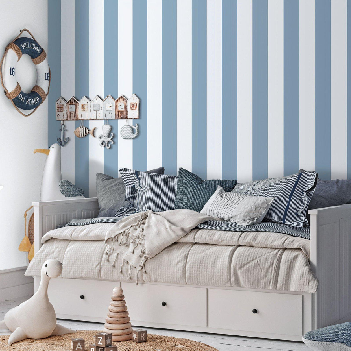 Galerie 293-2 Bambino Bambino Stripes Blue Wallpaper 293-2 Blue Wallpaper