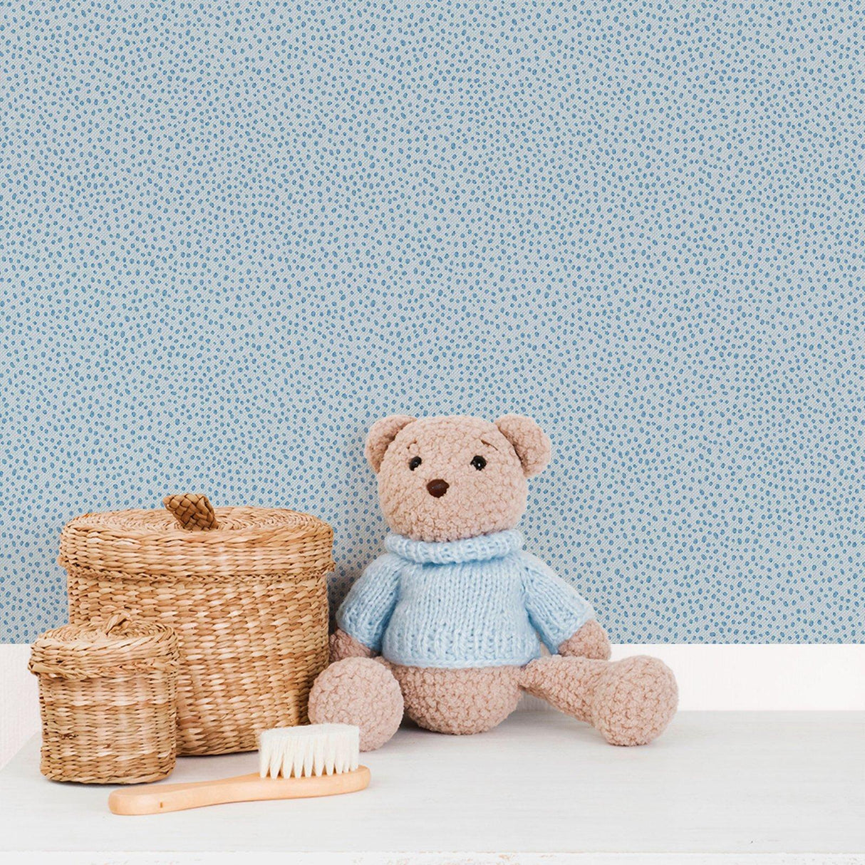 Galerie 294-2 Bambino Dropy Plain Blue Wallpaper 294-2 Blue Wallpaper