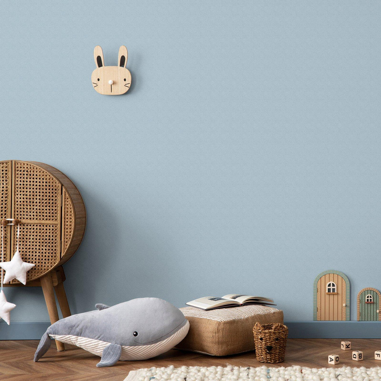 Galerie 294-2 Bambino Dropy Plain Blue Wallpaper 294-2 Blue Wallpaper