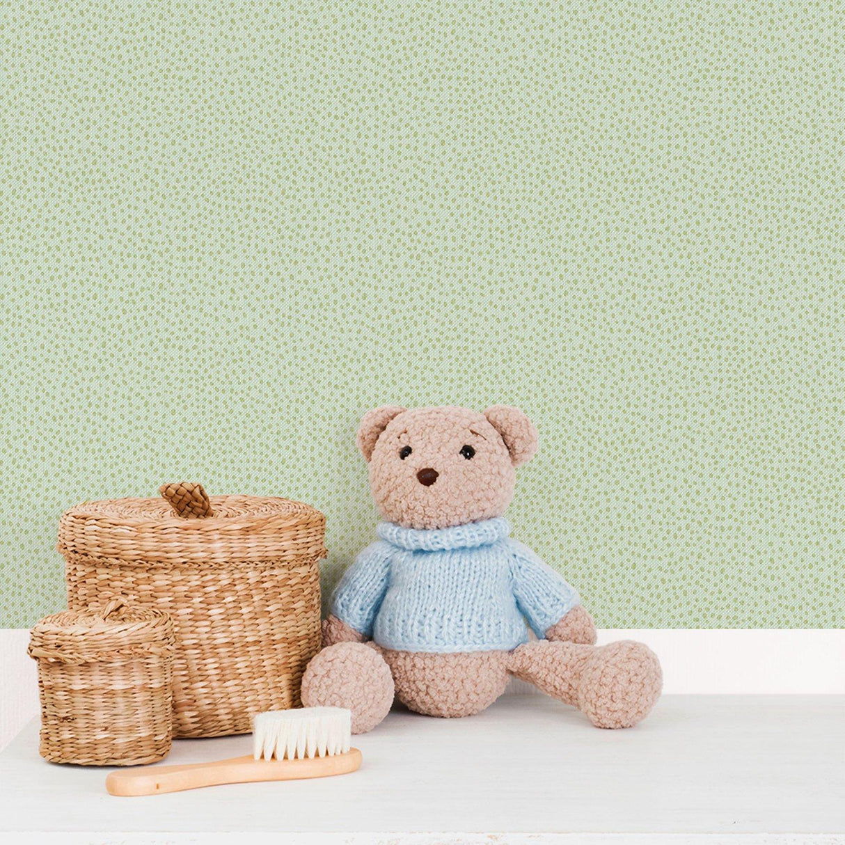 Galerie 294-4 Bambino Dropy Plain Green Wallpaper 294-4 Green Wallpaper