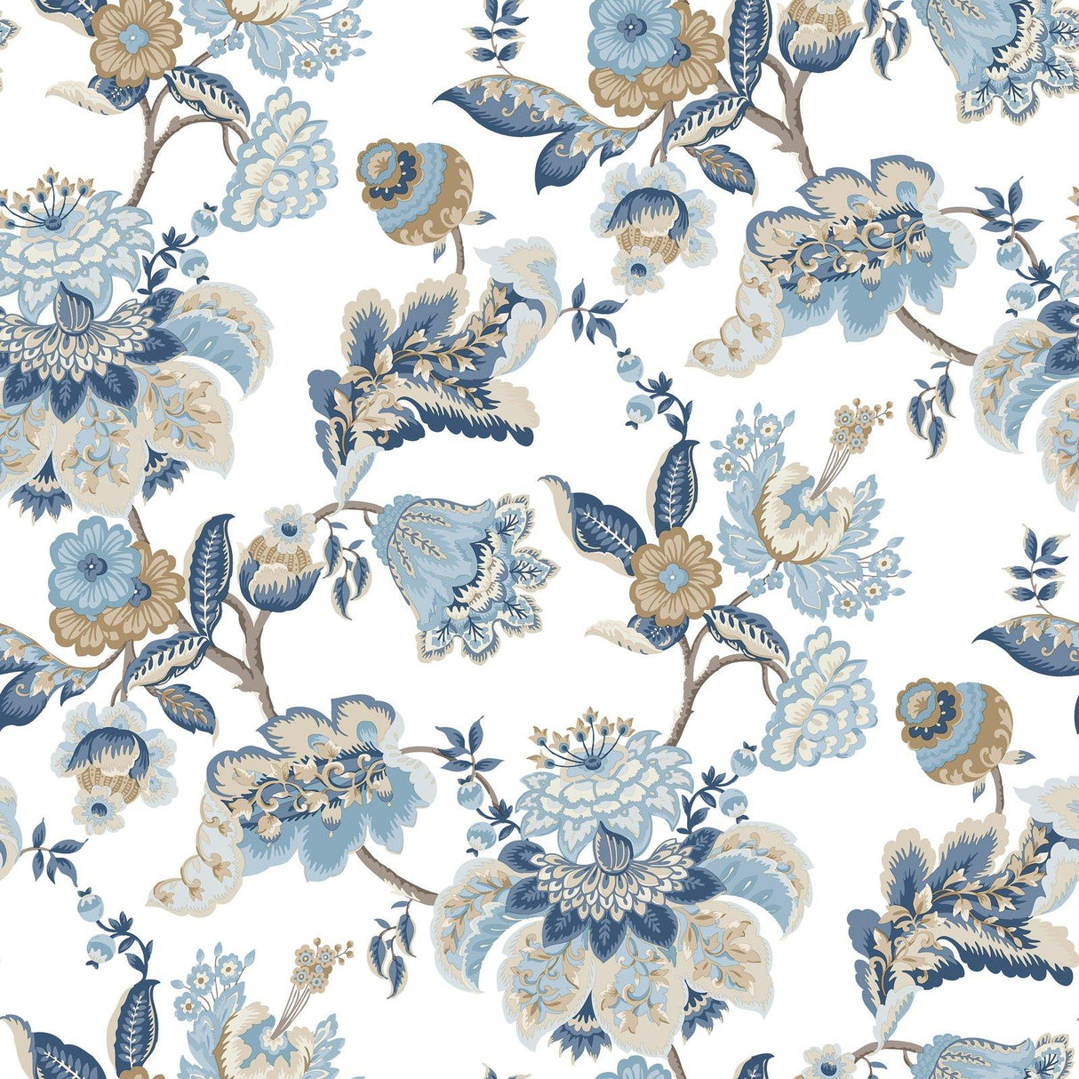 Galerie 8303 Blooming Garden Floral Blue Wallpaper 8303 Blue Wallpaper